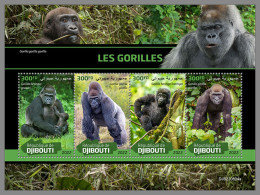 DJIBOUTI 2022 MNH Gorillas M/S - OFFICIAL ISSUE - DHQ2320 - Gorillas