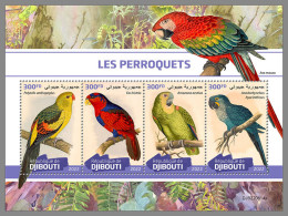 DJIBOUTI 2022 MNH Parrots M/S - OFFICIAL ISSUE - DHQ2320 - Perroquets & Tropicaux