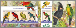 DJIBOUTI 2022 MNH Parrots M/S+S/S - OFFICIAL ISSUE - DHQ2320 - Perroquets & Tropicaux
