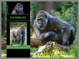 DJIBOUTI 2022 MNH Gorillas S/S - IMPERFORATED - DHQ2320 - Gorilla's