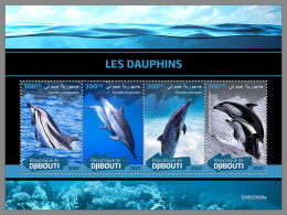 DJIBOUTI 2022 MNH Dolphins M/S - IMPERFORATED - DHQ2320 - Dauphins