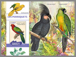 DJIBOUTI 2022 MNH Parrots S/S - IMPERFORATED - DHQ2320 - Perroquets & Tropicaux