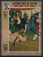 1967 Hadhramaut, Kathiri (Seiyun) Mi:AD-KS 149A,Yt:AD-KS PA4B,"M. Lender Dansant Le Boléro",by Henry De Toulouse-Lautrec - Yémen