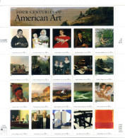 1998 United States USA Stati Uniti SET MNH ** 3130/3149 Four Centuries Of American Art, Paintings, Arte - Blocks & Sheetlets