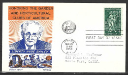 USA. N°636 De 1958 Sur Enveloppe 1er Jour. Horticulteur Bailey. - Agriculture