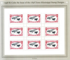 1998 United States USA Stati Uniti BF 43 MNH ** 3100x9 Bi-color Re-issue Of The 1898 Trans-Mississippi Stamp Designs - Blocchi & Foglietti