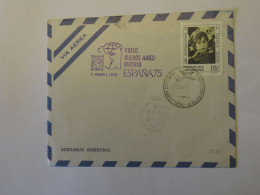 ARGENTINA  FIRST FLIGHT COVER BUENOS AIRES - MADRID 1975 - Used Stamps