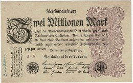 BILLET 2 MILLIONS MARK REICHSBANKNOTE 2 MILLIONEN MARK 1923 - 2 Mio. Mark