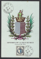 Armoiries Metz, Carte-maximum 734 Cachet Metz 15 Septembre 1945 - Other & Unclassified