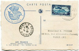 SYRIE CARTE POSTALE AIR FRANCE DEPART DAMAS 5 JA 38 POUR LA FRANCE - Storia Postale