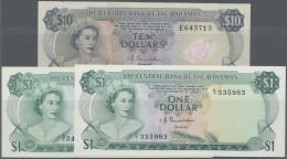 Bahamas: The Central Bank Of The Bahamas, L.1974 Series, With 2x 1 Dollar With S - Bahamas