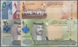 Bahrain: Central Bank Of Bahrain, Lot With 5 Banknotes, 2008 Series, With ½, 1, - Bahrein