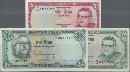 Bangladesh: Bangladesh Bank, Set With 3 Banknotes, ND(1972-73) Series, With 10 T - Bangladesh