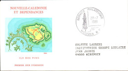 NOUVELLE CALEDONIE LETTRE DE SERVICE DE NOUMEA 1981 - Brieven En Documenten