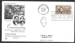 USA. N°649 De 1958 Sur Enveloppe 1er Jour. Débats Lincoln-Douglas En Illinois. - 1951-1960