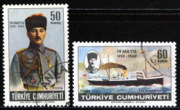 Türkiye 1969 Mi 2135-2136 Atatürk's Landing To Samsun, 50th Anniversary - Usati