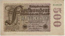 BILLET 500 MILMLIONS MARK 500 MILLIONEN MARK BERLIN1923 - 500 Millionen Mark