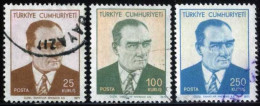 Türkiye 1971 Mi 2216-2218 ATATÜRK Regular Issue Stamps - Usati