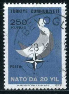Türkiye 1972 Mi 2251 20th Anniversary Of The Participation Of Türkiye To NATO | Symbol For Security, NATO Emblem - Usati