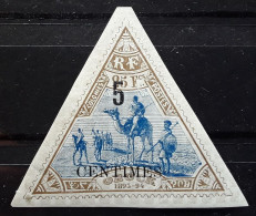 COTE FRANÇAISE DES SOMALIS 1902, Yvert No 35, Surchargé 5 Centimes  Sur 25 F Bistre Et Bleu Neuf ** MNH TB - Neufs