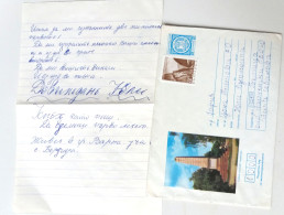 #84 Traveled Envelope 'Russian Monument' And Letter Cirillic Manuscript Bulgaria 1980 - Stamp Local Mail - Lettres & Documents