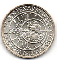 1990 - Italia 500 Lire Colombo - Senza Confezione    ----- - Herdenking