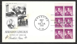 USA. N°589a De 1958 Sur Enveloppe 1er Jour. Lincoln. - 1951-1960