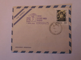 ARGENTINA FIRST FLIGHT COVER BUENOS AIRES - MADRID 1975 - Usados