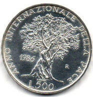 1986 - Italia 500 Lire Pace - Senza Confezione    ---- - Commemorative