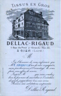 AVIS DE PASSAGE.45.LOIRET.GIEN.TISSUS EN GROS.DELLAC-RIGAUD 1 RUE DU PONT & 33 GRANDE RUE - Textile & Vestimentaire