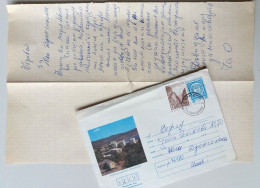 #85 Traveled Envelope Black Sea Coast And Letter Cirillic Manuscript Bulgaria 1980 - Stamp Local Mail - Storia Postale