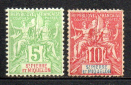 Col35 Colonies SPM St Pierre & Miquelon N° 72 & 73 Neuf X MH Cote 16,00 € - Unused Stamps