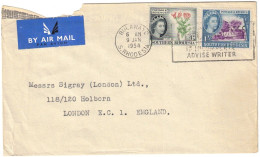 Rhodésie - South Rhodesia - Bulawayo - Lettre Avion Pour Londres - Air Mail For London - 9 Janvier 1954 - Southern Rhodesia (...-1964)