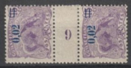 GUYANE - 1922 - YVERT N° 92 * MH PAIRE MILLESIME 1919 - COTE = 8 EUR. - LIVRAISON GRATUITE A PARTIR DE 5 EUR ! - Unused Stamps