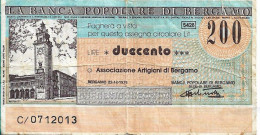 Italy , 1976 , Notgeld 200 Lires , La Banca Popolare Di Bergamo , Used - Otros & Sin Clasificación