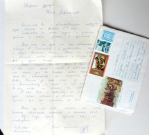 #85 Traveled Envelope Russian-Turkish War And Letter Cirillic Manuscript Bulgaria 1980 - Stamps Local Mail - Cartas & Documentos