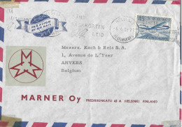 Lettre Par Avion D'Helsinki à Anvers 1962 - Cartas & Documentos