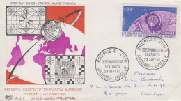 Enveloppe   FDC   1er  Jour    ANDORRE   ANDORRA   Télécommunications  Spatiales    1962 - FDC