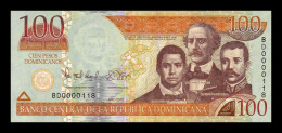 República Dominicana 100 Pesos Dominicanos 2012 Pick 184b Low Serial 118 Sc Unc - República Dominicana