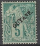 GUYANE - 1892 - YVERT N°19 * MH - COTE = 52 EUR - Ongebruikt