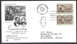 USA. N°649 De 1958 Sur Enveloppe 1er Jour. Débats Lincoln-Douglas En Illinois. - 1951-1960