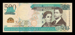 República Dominicana 500 Pesos Dominicanos 2012 Pick 186b Low Serial 968 Sc Unc - Dominicaine