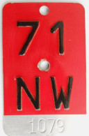 Velonummer Nidwalden NW 71 - Number Plates