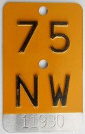 Mofanummer Velonummer Gelb Nidwalden NW 75 - Nummerplaten