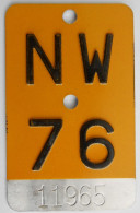 Mofanummer Velonummer Gelb Nidwalden NW 76 - Nummerplaten