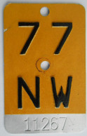 Mofanummer Velonummer Gelb Nidwalden NW 77 - Number Plates