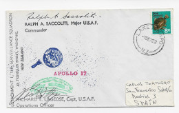 3770   Carta  Laketekapo 1972, Apollo 17, Apolo , Espacio , Nave, Richard T. Lageose, Capt - Lettres & Documents