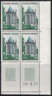 N°1683 - RIOM - BLOC DE 4 - COIN DATE - 10-6-1971 - COTE 3€. - 1960-1969
