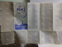 Depliant Folder KLM Royal Dutch Airlines TIMETABLE Horaire European Edition 1950. 76x31 Cm - Europa