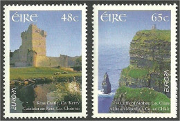 IRELAND IRELANDE 2004 - 2v - MNH - CASTLES - EUROPA - CEPT - GEOLOGY - CLIFFS - Châteaux Schlösser Castillos Castelli - 2004